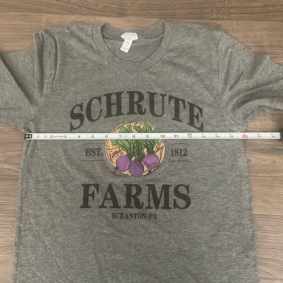 Barstool Sports Schrute Farms Gray Short Sleeve Tee, Adult Small - Picture 3 of 6